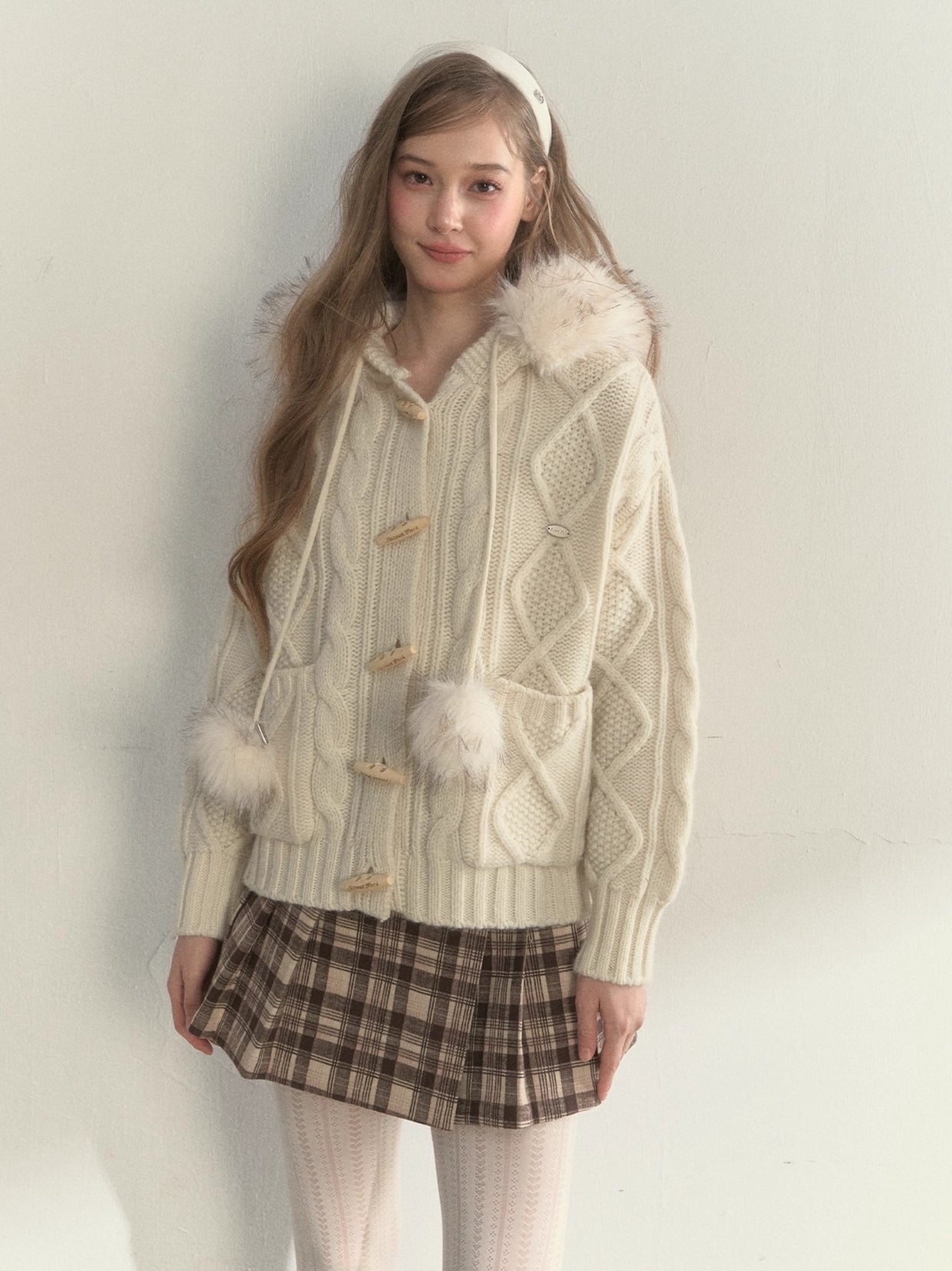 Textured Cable-Knit Wool Sweater