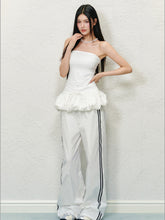 White Strapless Top with Spliced Tank - CHINASQUAD