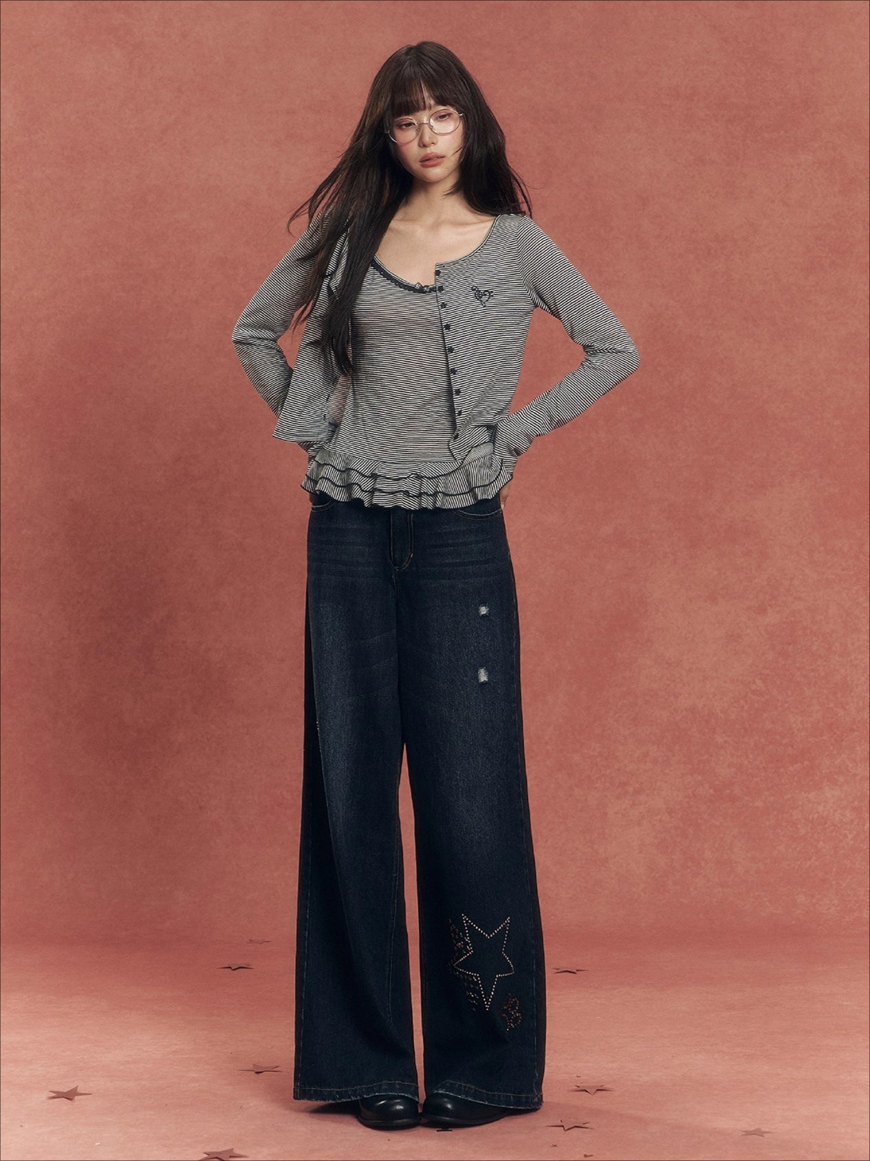 Vintage Washed Straight-Leg Denim Jeans