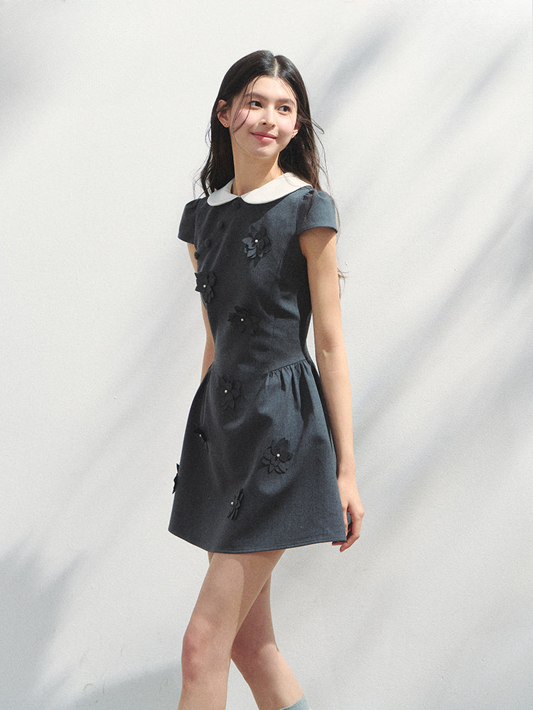 Doll-Collar Puffy Dress - CHINASQUAD