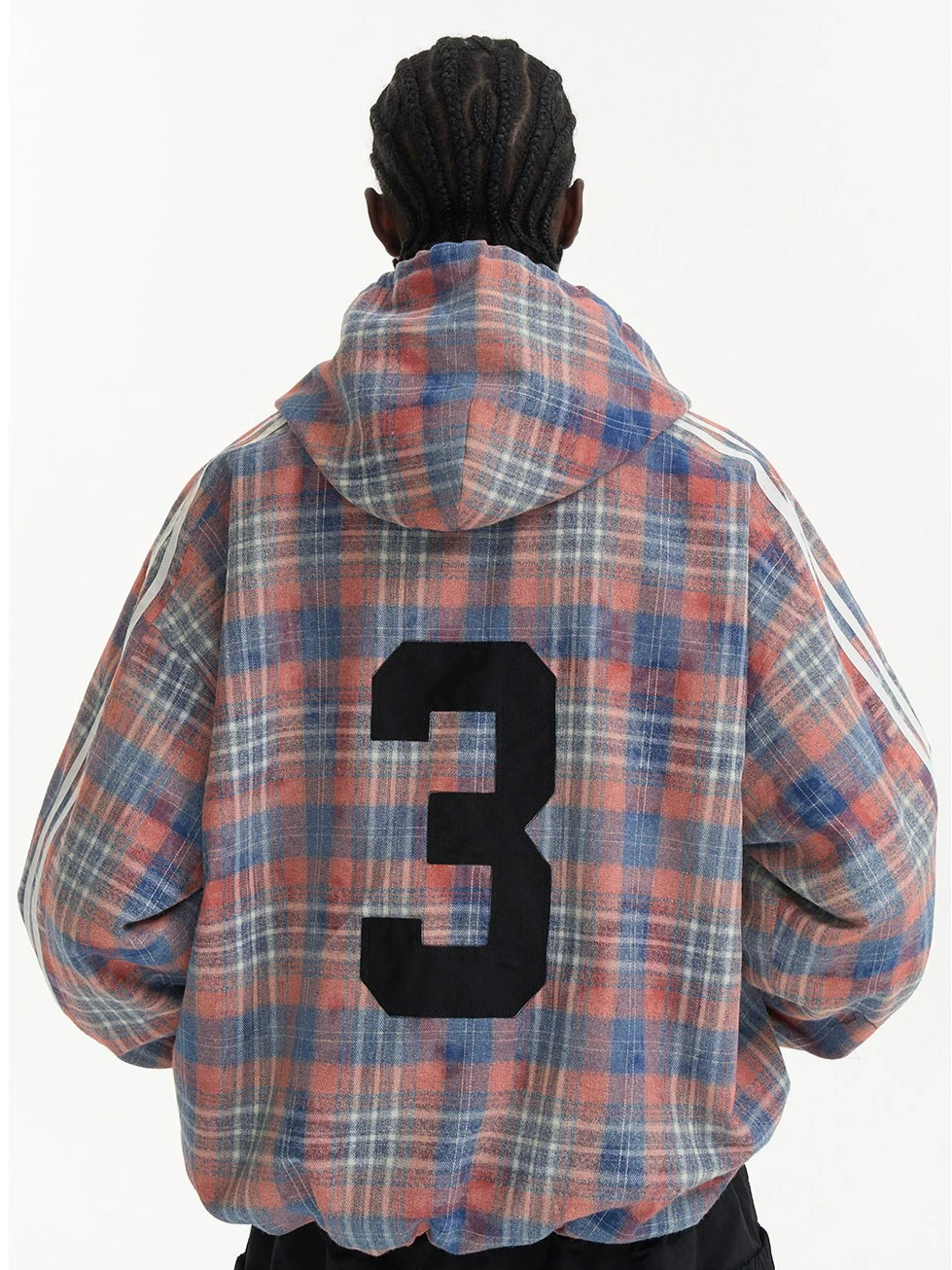 Plaid Color-Block Sport Hoodie