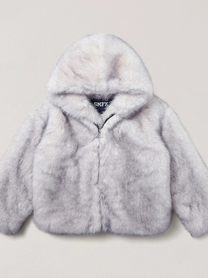 Cross Relic Oversized Faux Fur Hoodie