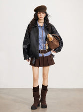 Contrast Plaid Tie Shirt - CHINASQUAD