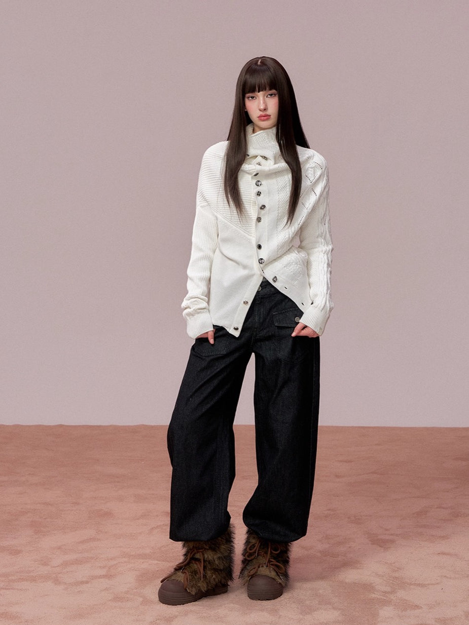 Double-Waist Vintage Wide-Leg Jeans