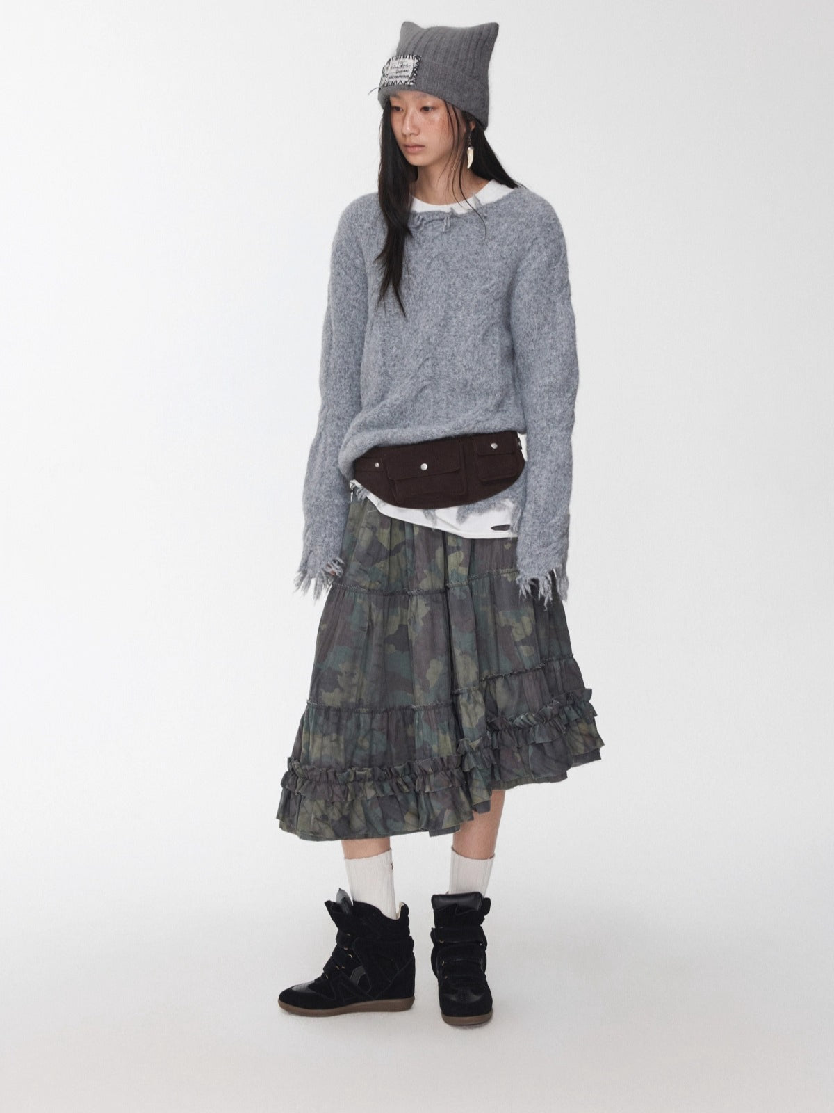Wool-Blend Textured Oversize Sweater