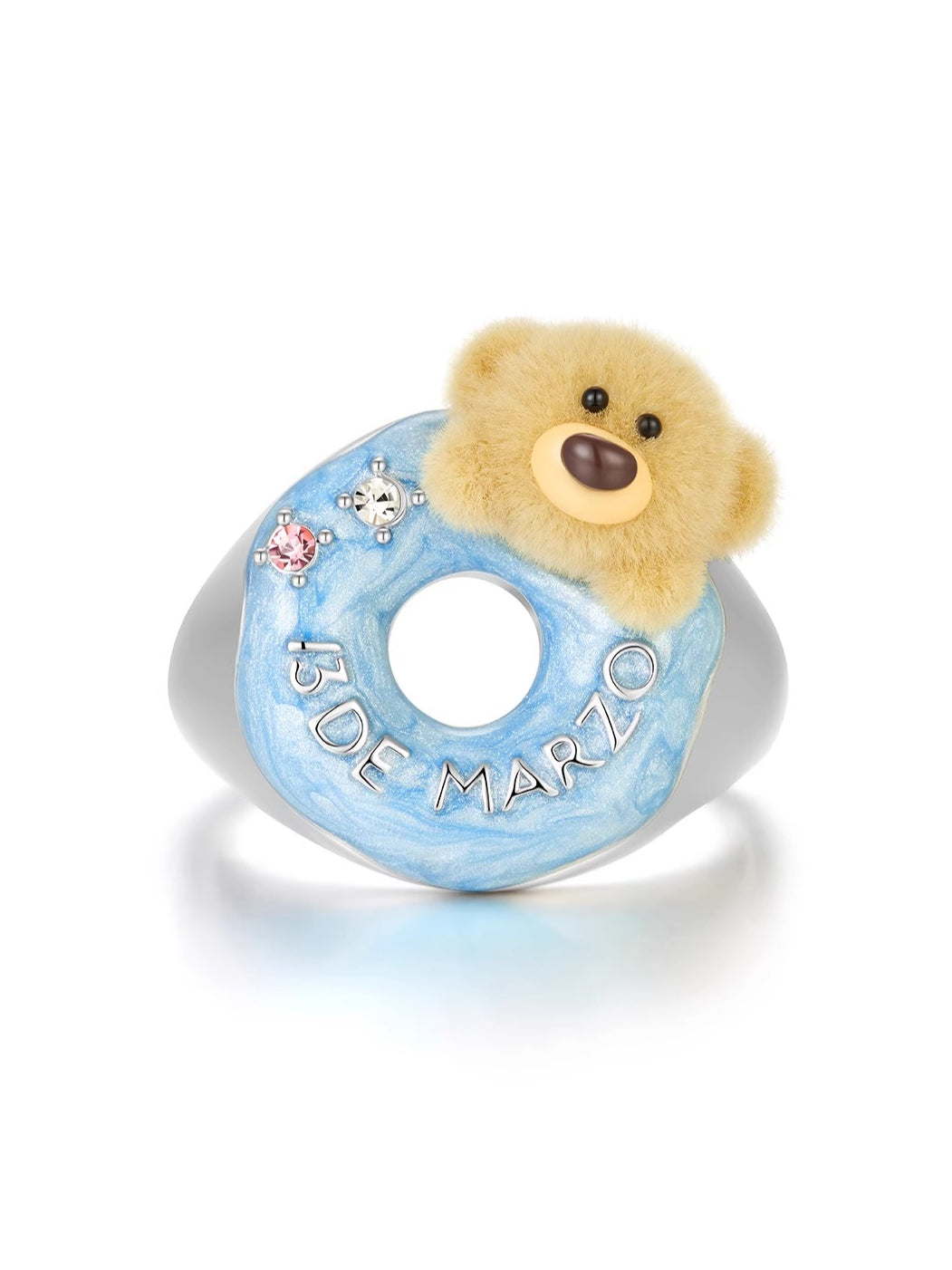 Blue Donut Teddy Ring