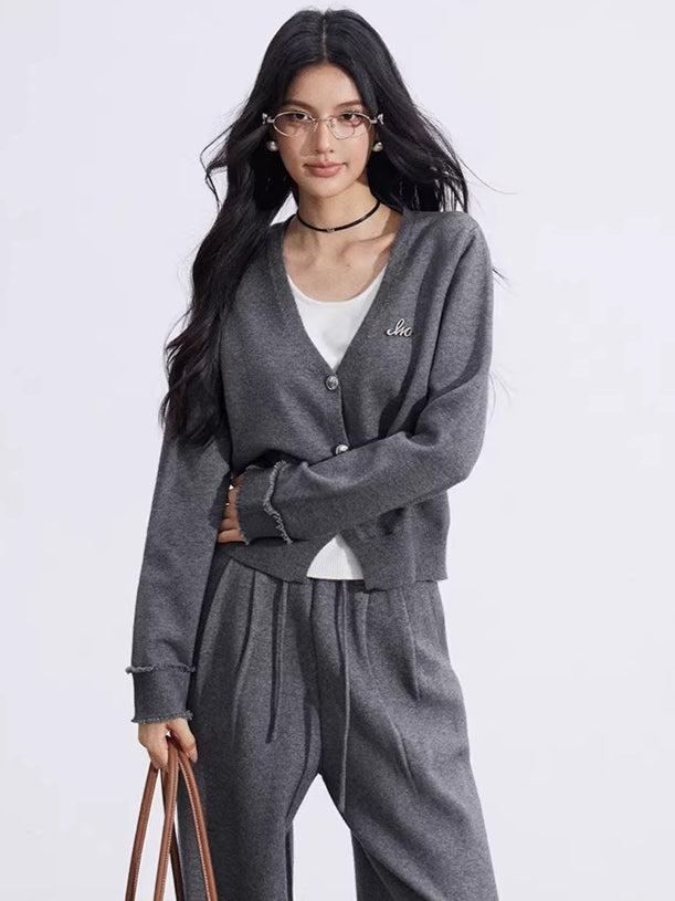 Mock-Layer Crop & Wide-Leg Knit Set