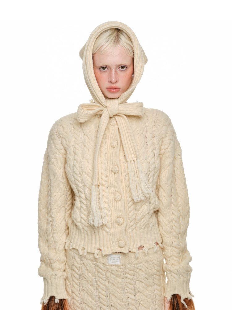 Cable Knit Cardigan & Skirt Set - CHINASQUAD