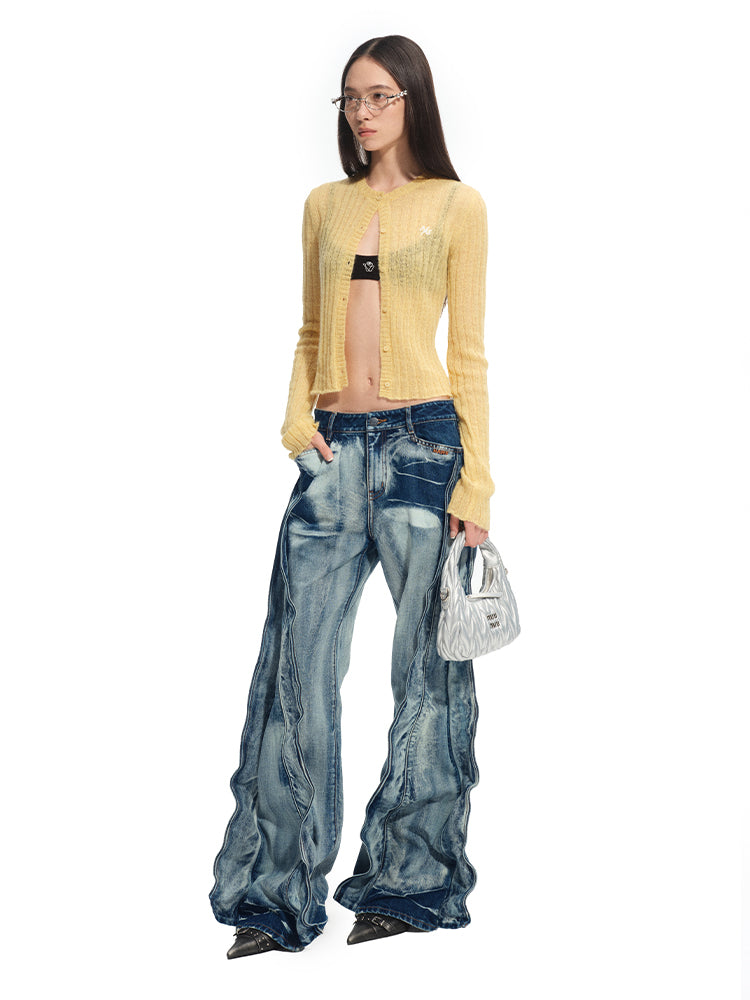 Heavy Washed Denim Straight Pants - CHINASQUAD