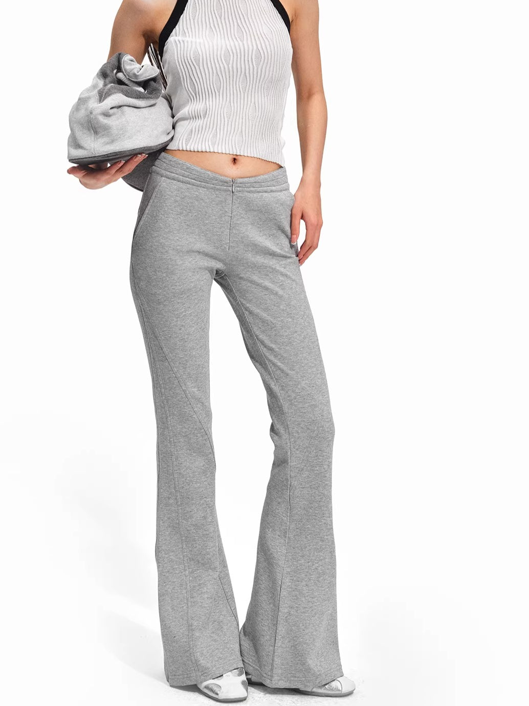 Air Cotton V-Waist Micro-Flare Knit Pants