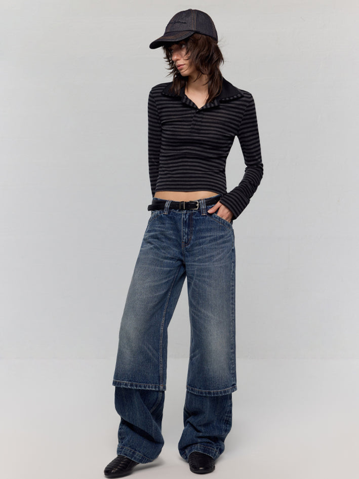 Removable Leg Design Wide-Leg Pants - CHINASQUAD