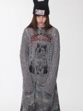 Icelandic Animal Pattern Open-Knit Sweater - CHINASQUAD