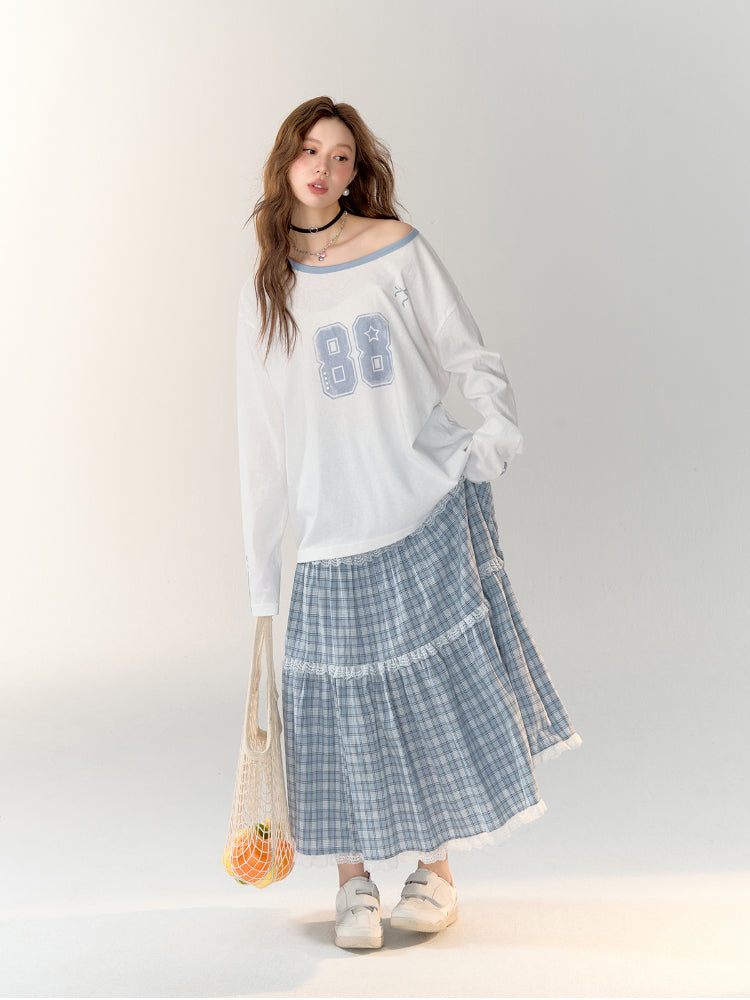 Casual Round Neck Off-Shoulder T-Shirt - CHINASQUAD