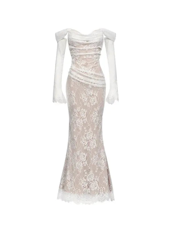 Ariel Luxury Lace Fishtail Dress - CHINASQUAD