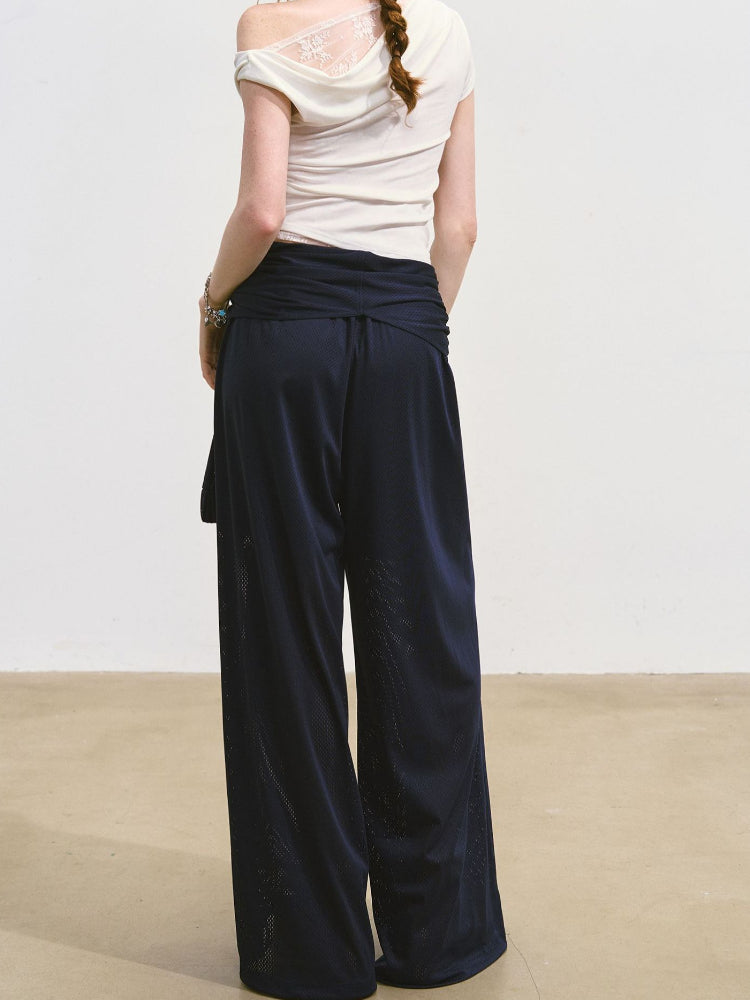 Tie-Waist Flowy Linen Wide-Leg Pants - CHINASQUAD