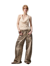 Washed Leopard Print Canvas Curved Pants - CHINASQUAD