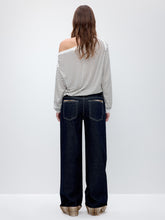 Blue Plaid Patchwork Straight-Leg Jeans - CHINASQUAD
