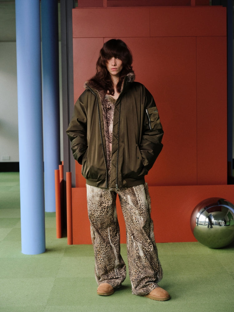 Gradient Patchwork Down-Filled Aviator Jacket - CHINASQUAD