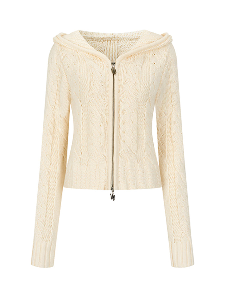 Cable-Knit Cardigan Sweater - CHINASQUAD