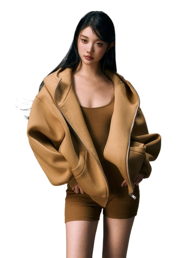 Yellow Oversize Sweatshirt & Sleeveless Jumpsuit Set - CHINASQUAD