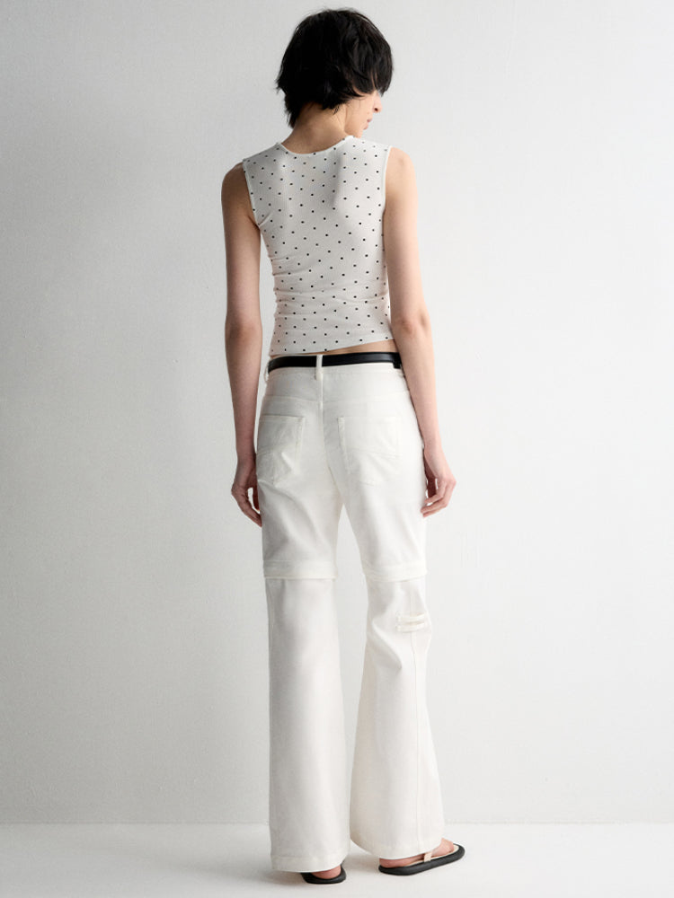 Two-in-One Removable Flared Casual Pants - CHINASQUAD