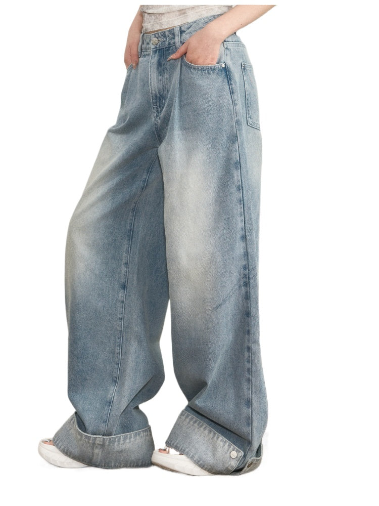 Flared Cuffs Contrast Pants Jeans - CHINASQUAD