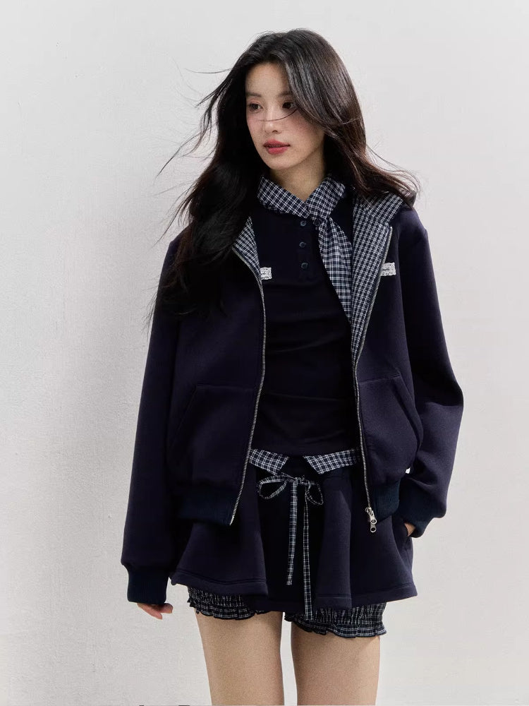 Preppy Style Bow Tie Hoodie - CHINASQUAD