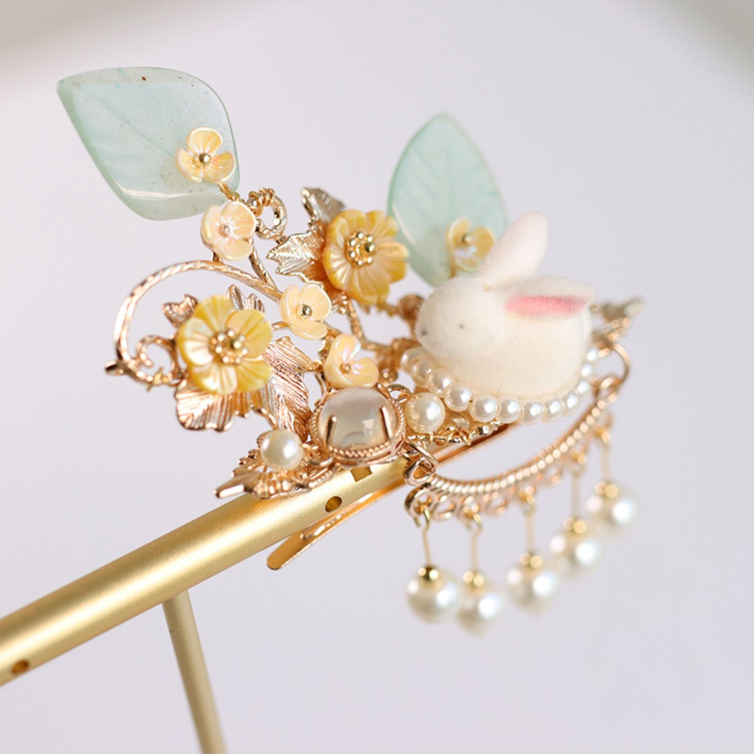 Laurel Rabbit Hanfu Hairpin - CHINASQUAD