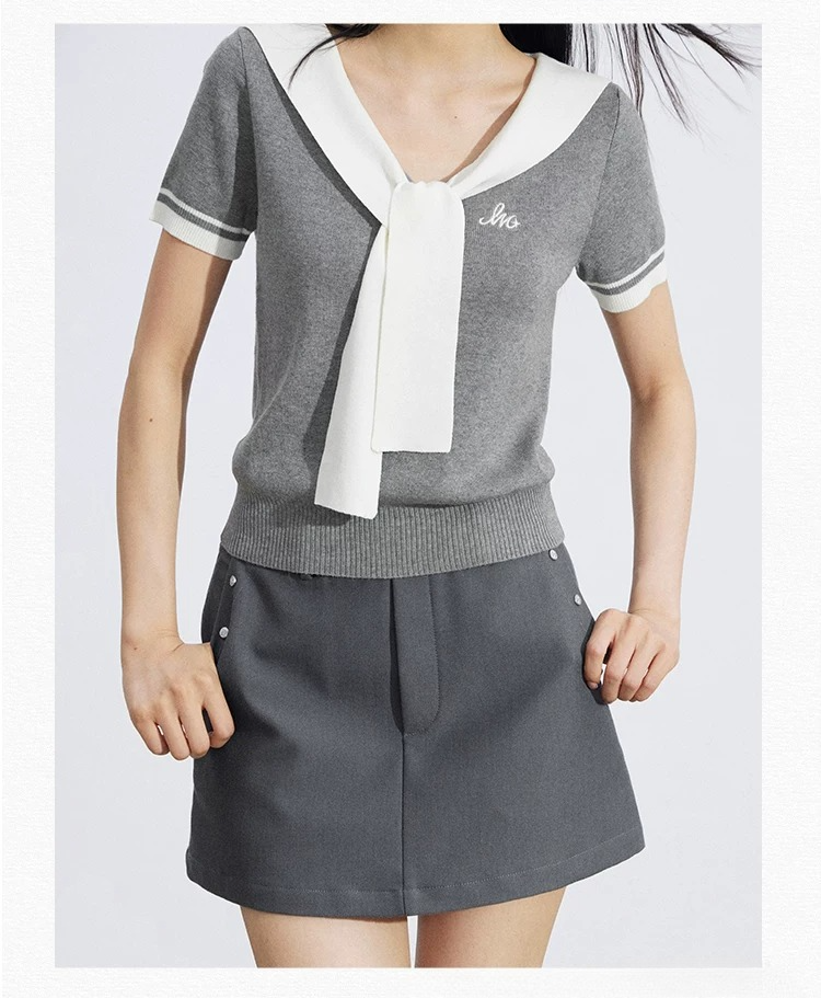Lyocell Soft-Touch Layered Scarf Knit Top
