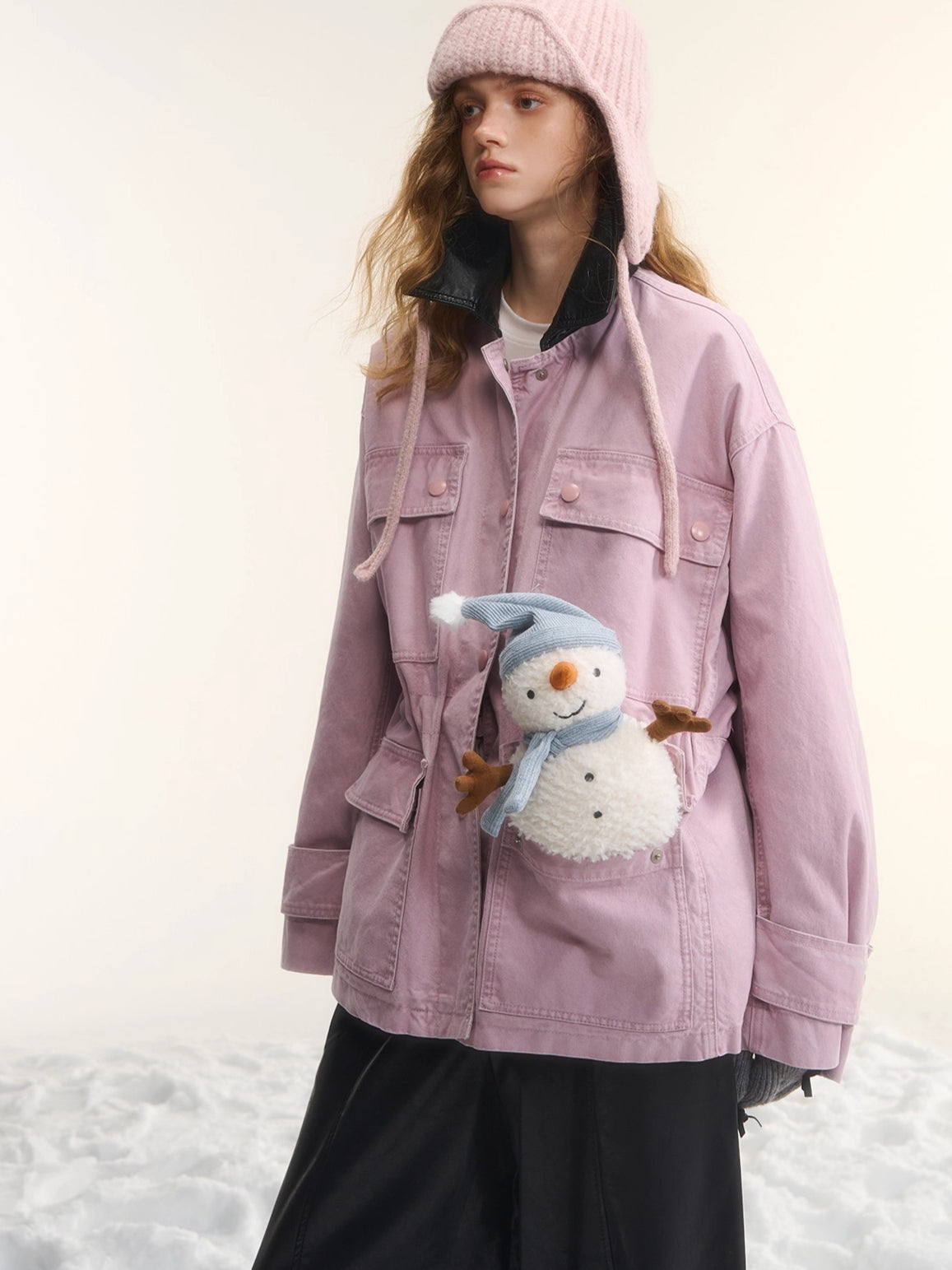 Duck Down Cinched-Waist Puffer Jacket