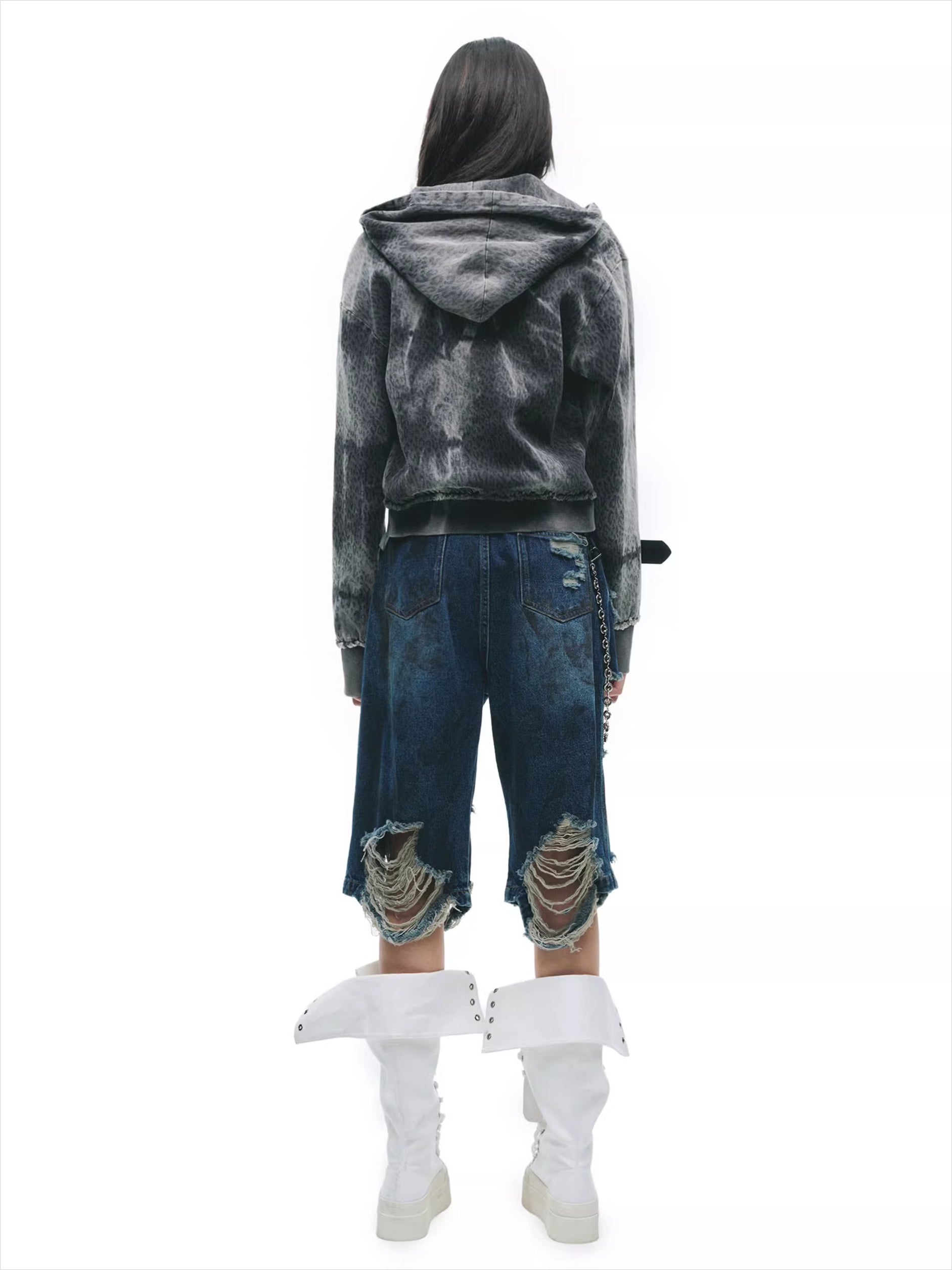 Tie-Dye Distressed Grunge Sweatshirt