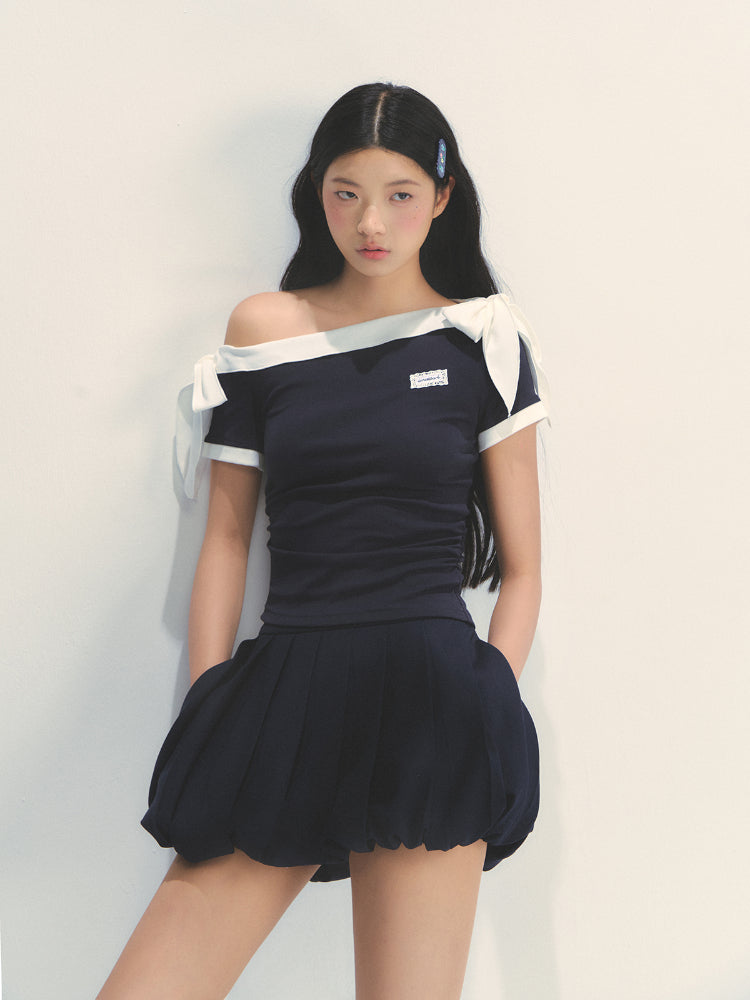Navy Blue Academy-style Pleated Skirt - CHINASQUAD