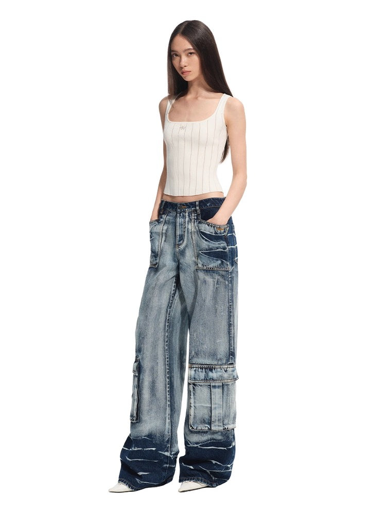 "Feria Series" Volcano Denim Loose Wide-leg Jeans - CHINASQUAD