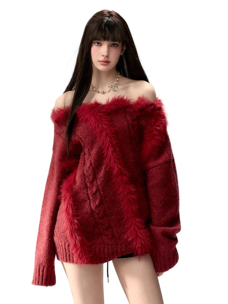 Asymmetric One-Shoulder Knit Sweater - CHINASQUAD