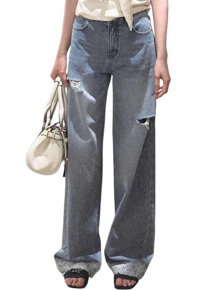 Sunny Trail Bohemian Wide-Leg Jeans