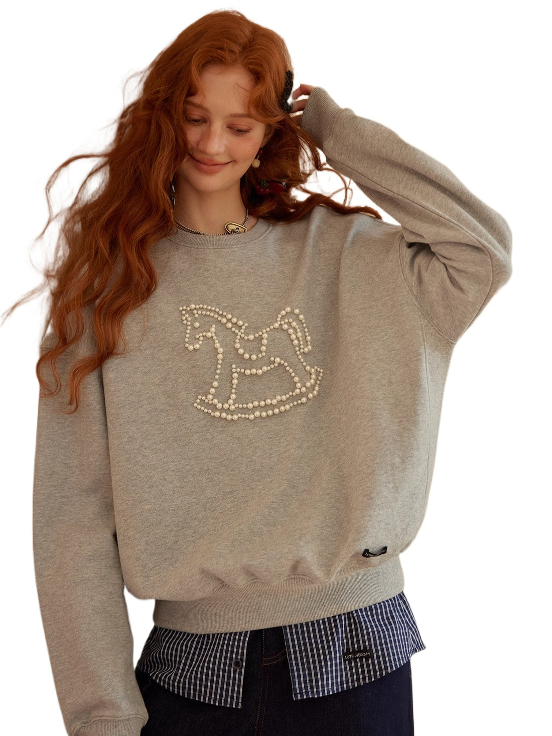 Embellished Animal Embroidery Cotton Sweatshirt - CHINASQUAD