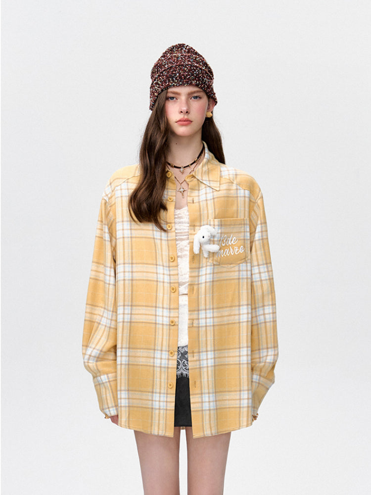 Plaid Pocket Companion Long-Sleeve Shirt Jacket - CHINASQUAD