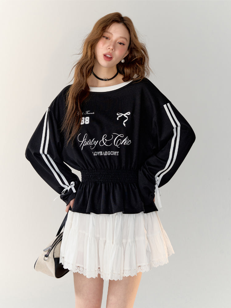 American Sporty Bow Tie Long Sleeve T-shirt - CHINASQUAD