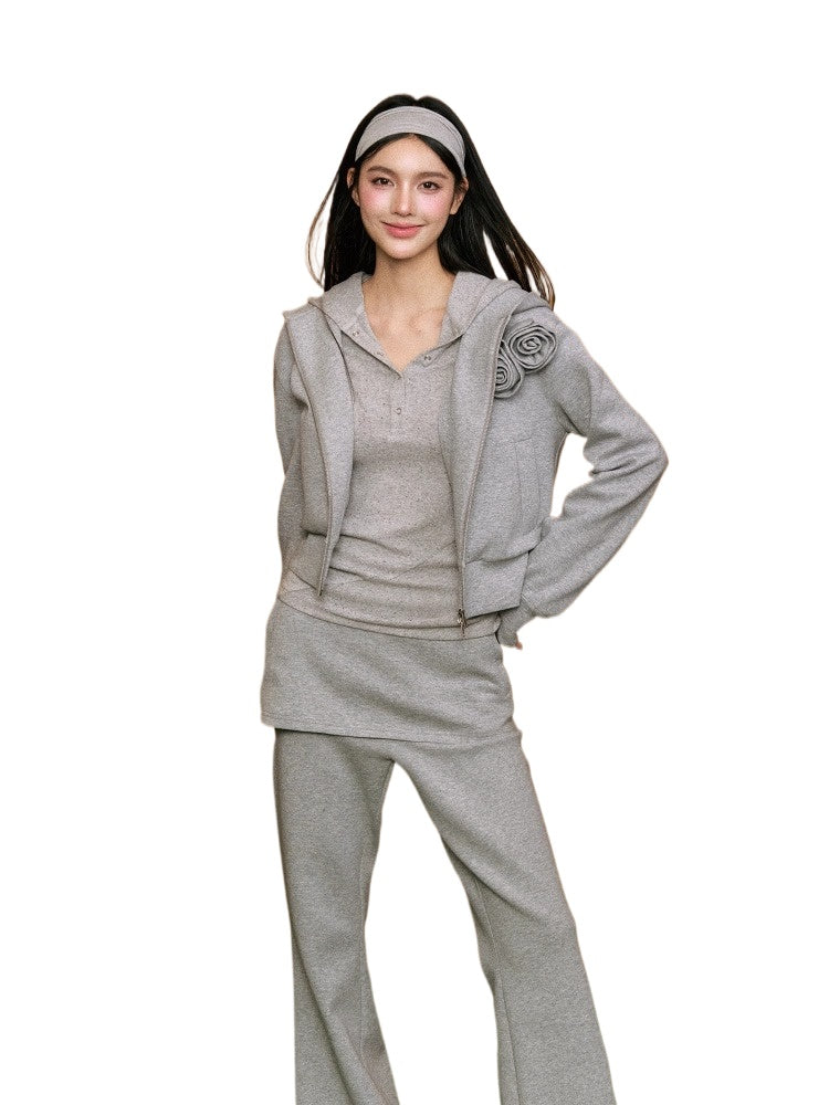 3D Rose Hoodie & Sweatpants Set - CHINASQUAD