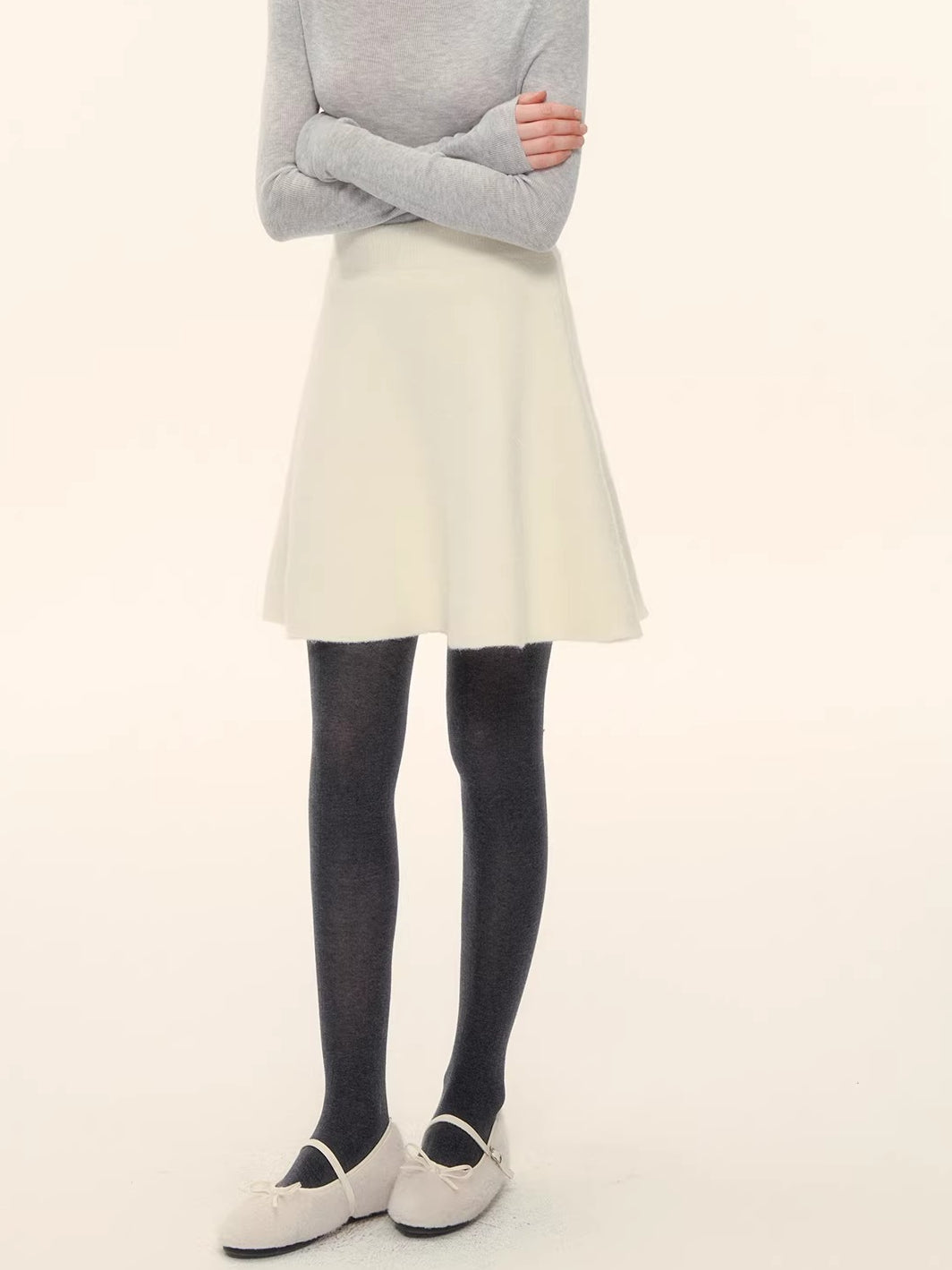 Wool-Blend Zip-Up Knit Jacket