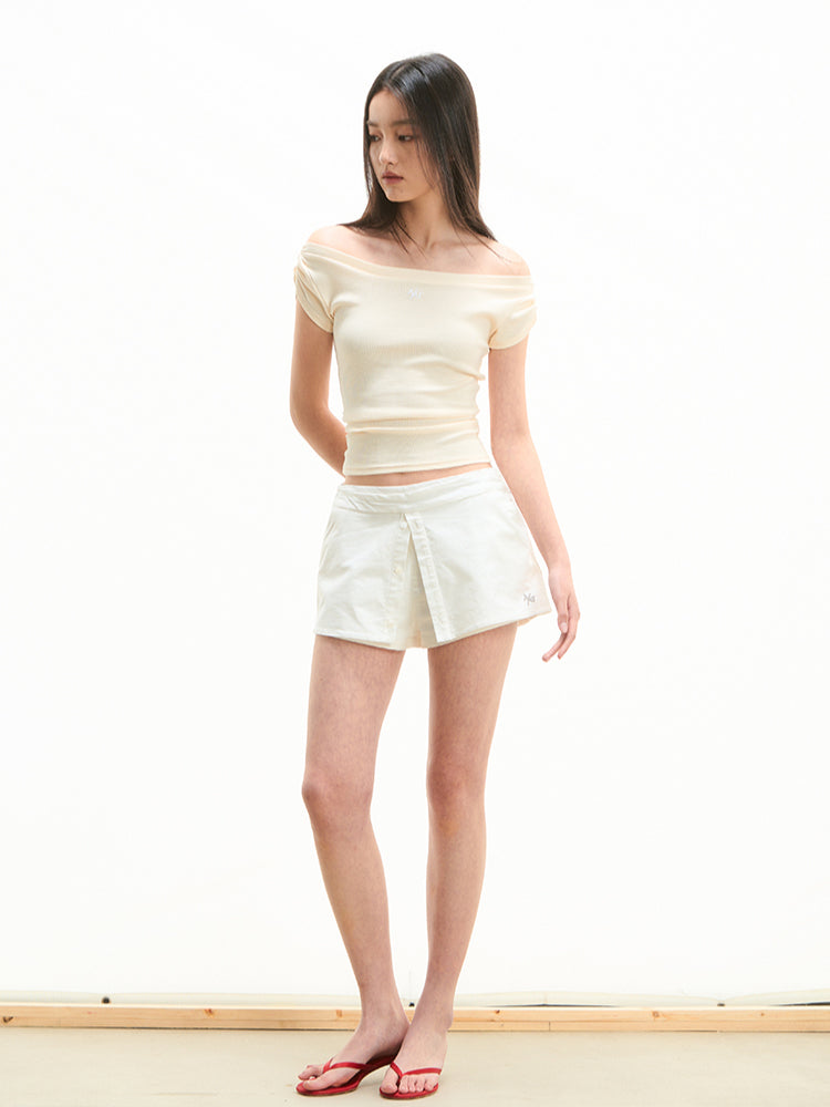 Fake Two-Piece A-Line Skirt - CHINASQUAD