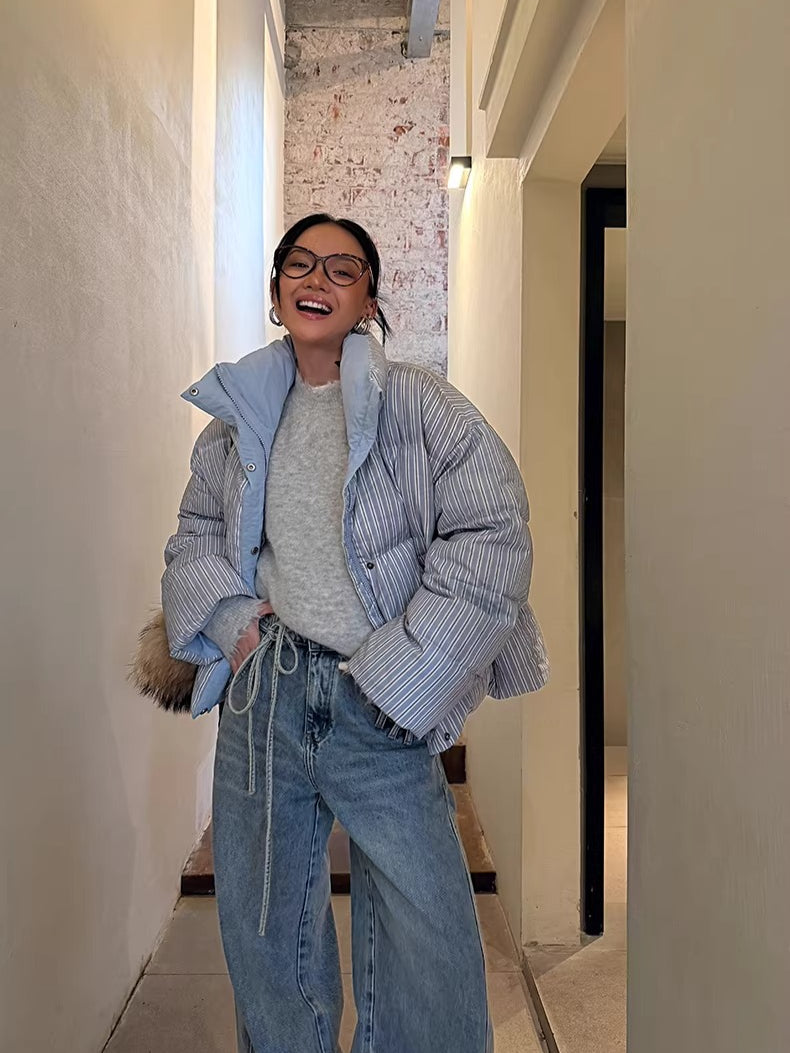 Spray-Dyed Panelled Down Jacket