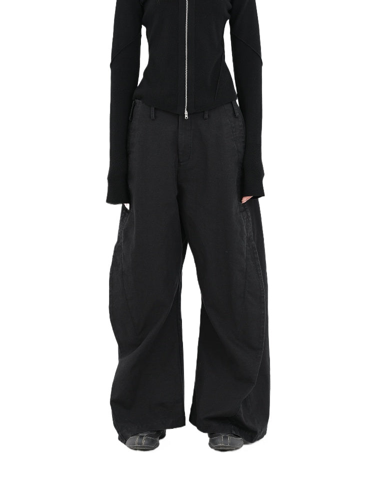 Black & Gray Green Scimitar Shaped Pants - CHINASQUAD