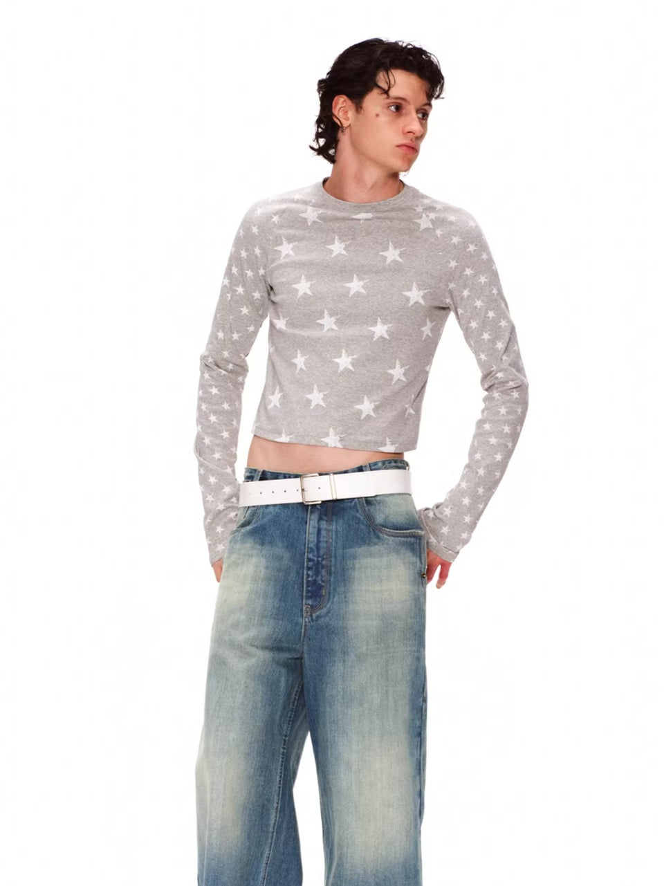 Vintage Distressed Raglan Long Sleeve T-Shirt