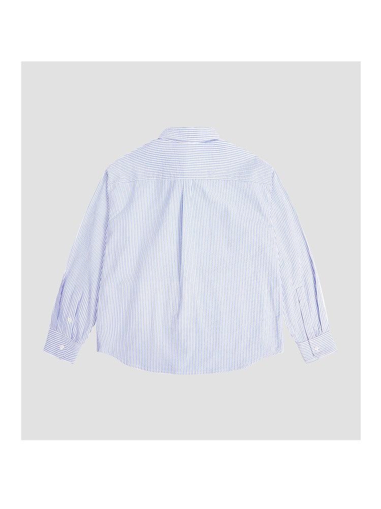 Textured Stripe Double-Placket Shirt - CHINASQUAD