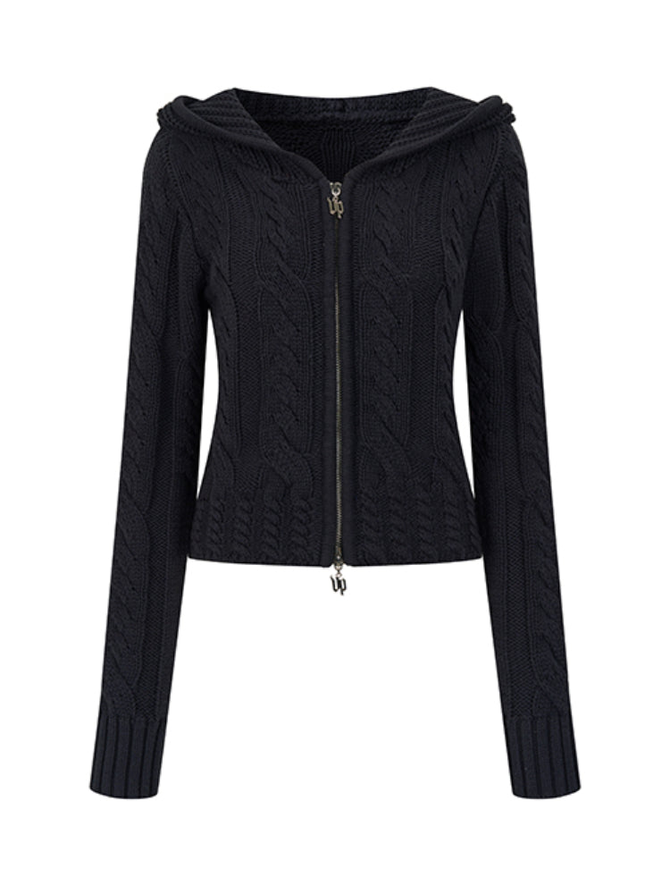 Cable-Knit Cardigan Sweater - CHINASQUAD