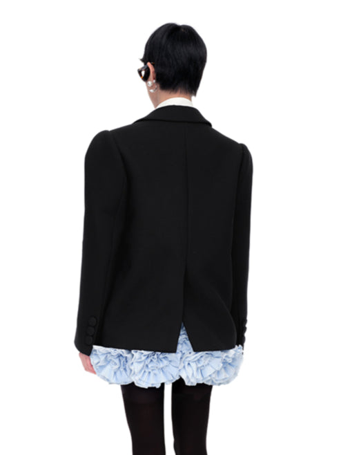 Wool Lapelled Structured Blazer - CHINASQUAD