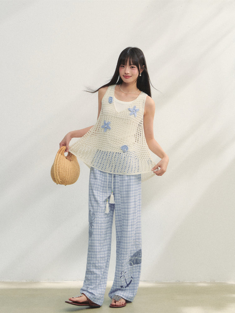 Pearl Crochet Hollow Vest Camisole - CHINASQUAD