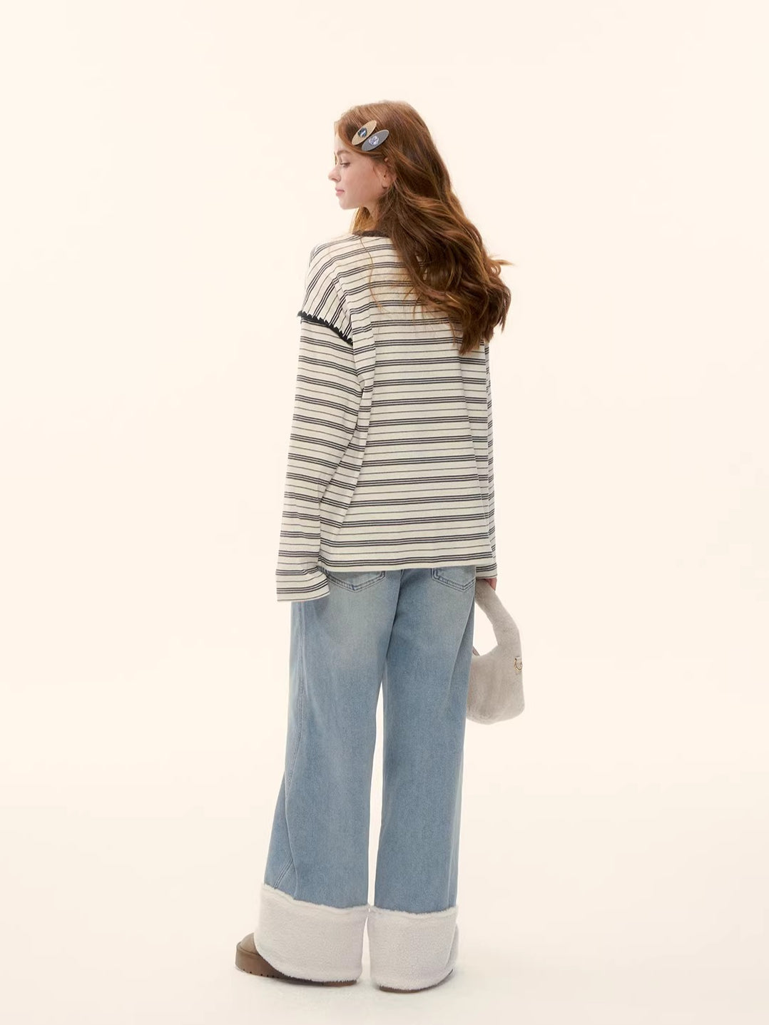 Straight-Leg Wide Denim Pants