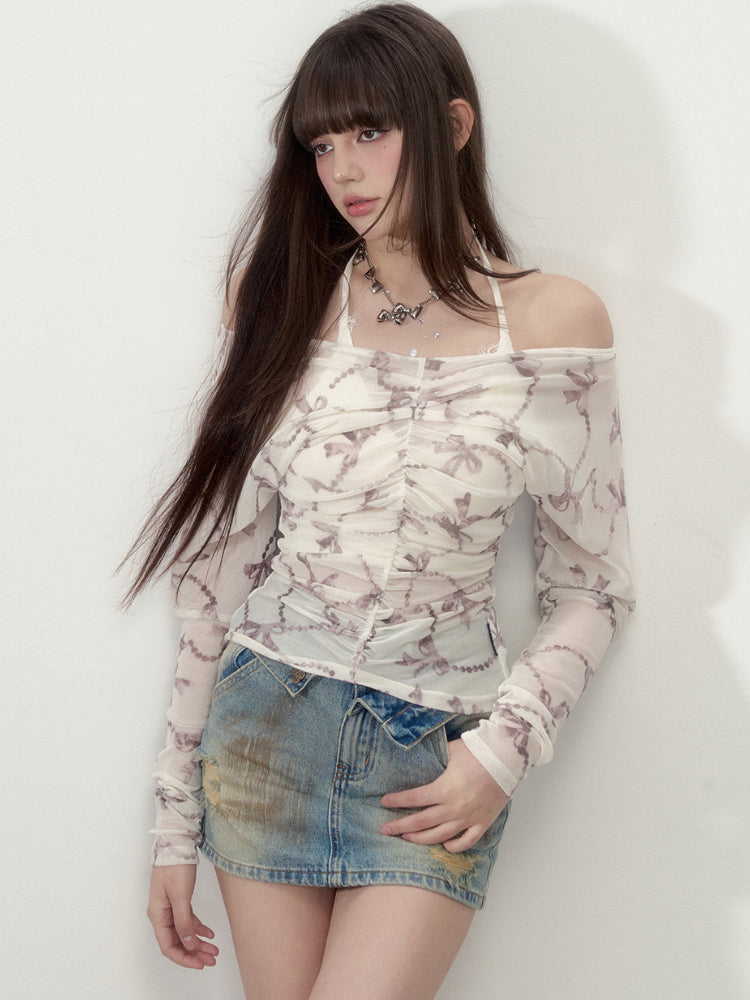 Wrinkle One-Shoulder Convertible Long Sleeve - CHINASQUAD